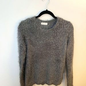 H&M Sparkly Grey Fuzzy Sweater
